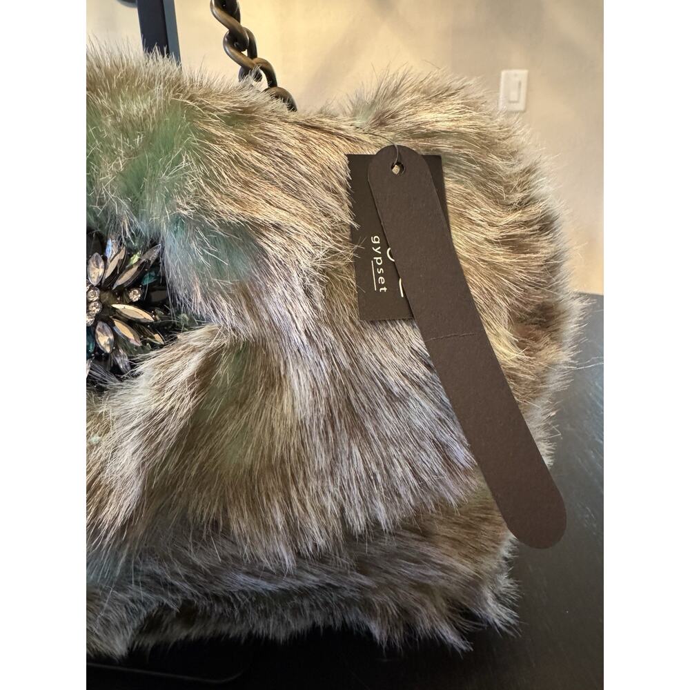 NWT Elle & Jae Gypset Faux Fur Flap Shoulder Bag - Picture 5 of 10